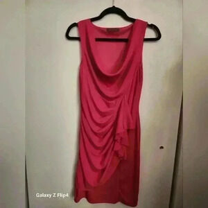 WOMENS  RUCHED PINK DRESS SIZE MED